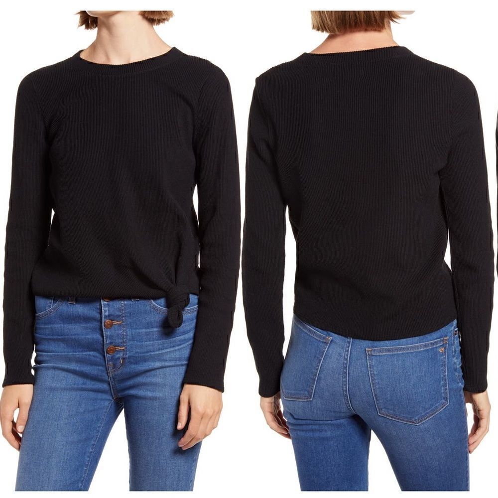 NWT Madewell knot front top black